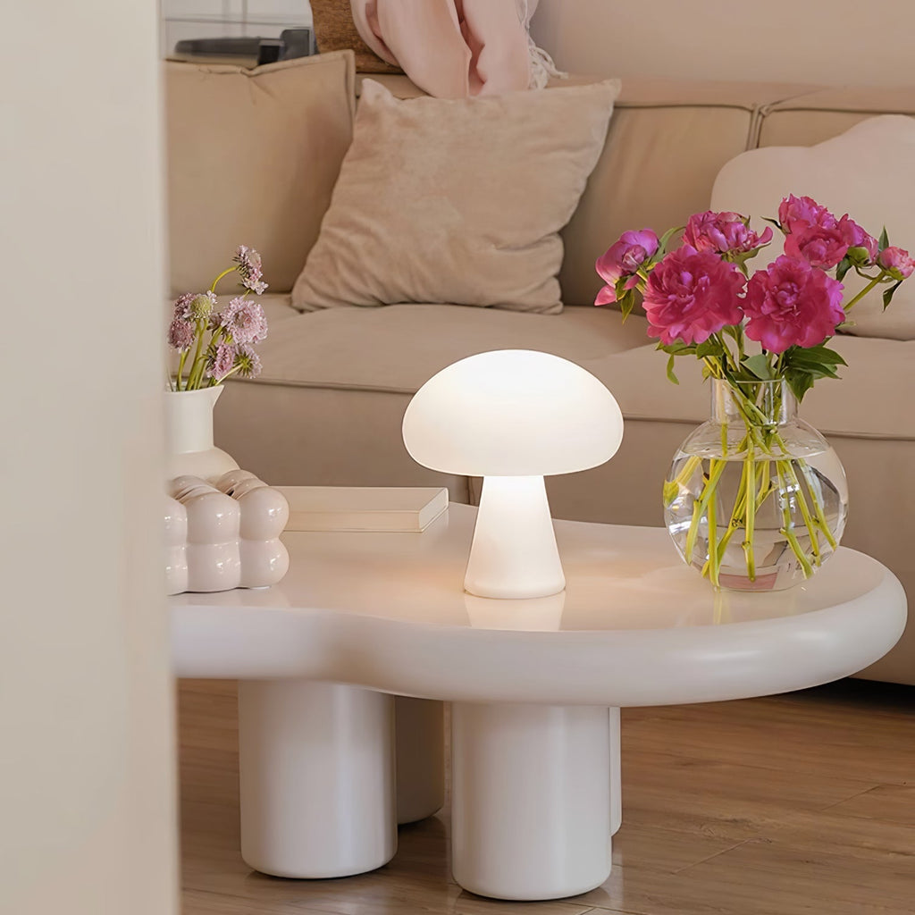 Portable Rechargeable Table Lamp | Metal & Glass | White
