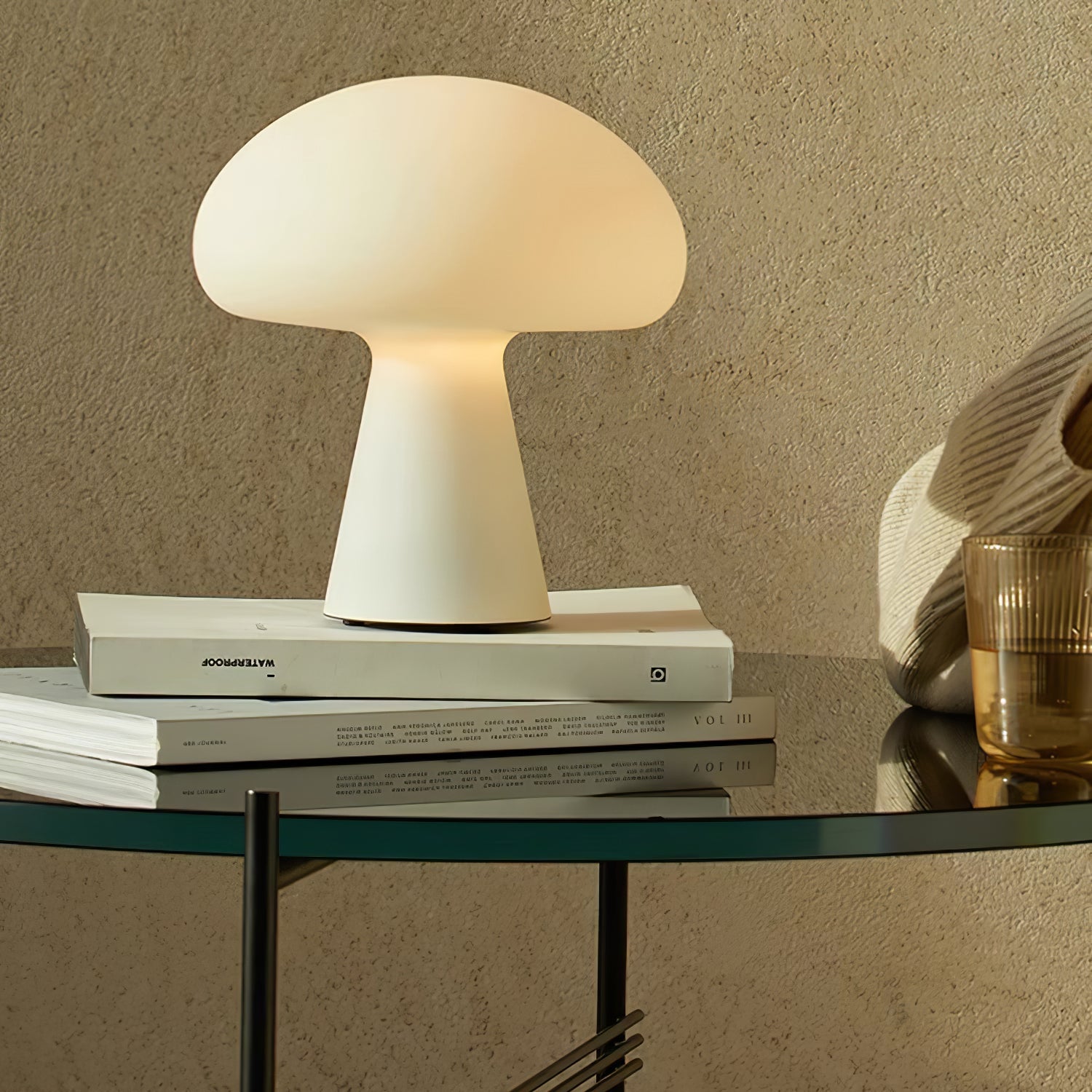 Portable Rechargeable Table Lamp | Metal & Glass | White