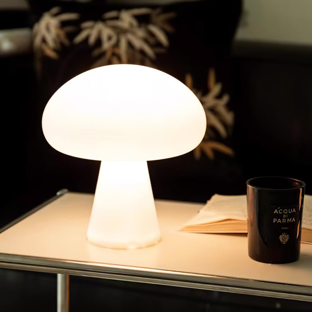 Portable Rechargeable Table Lamp | Metal & Glass | White