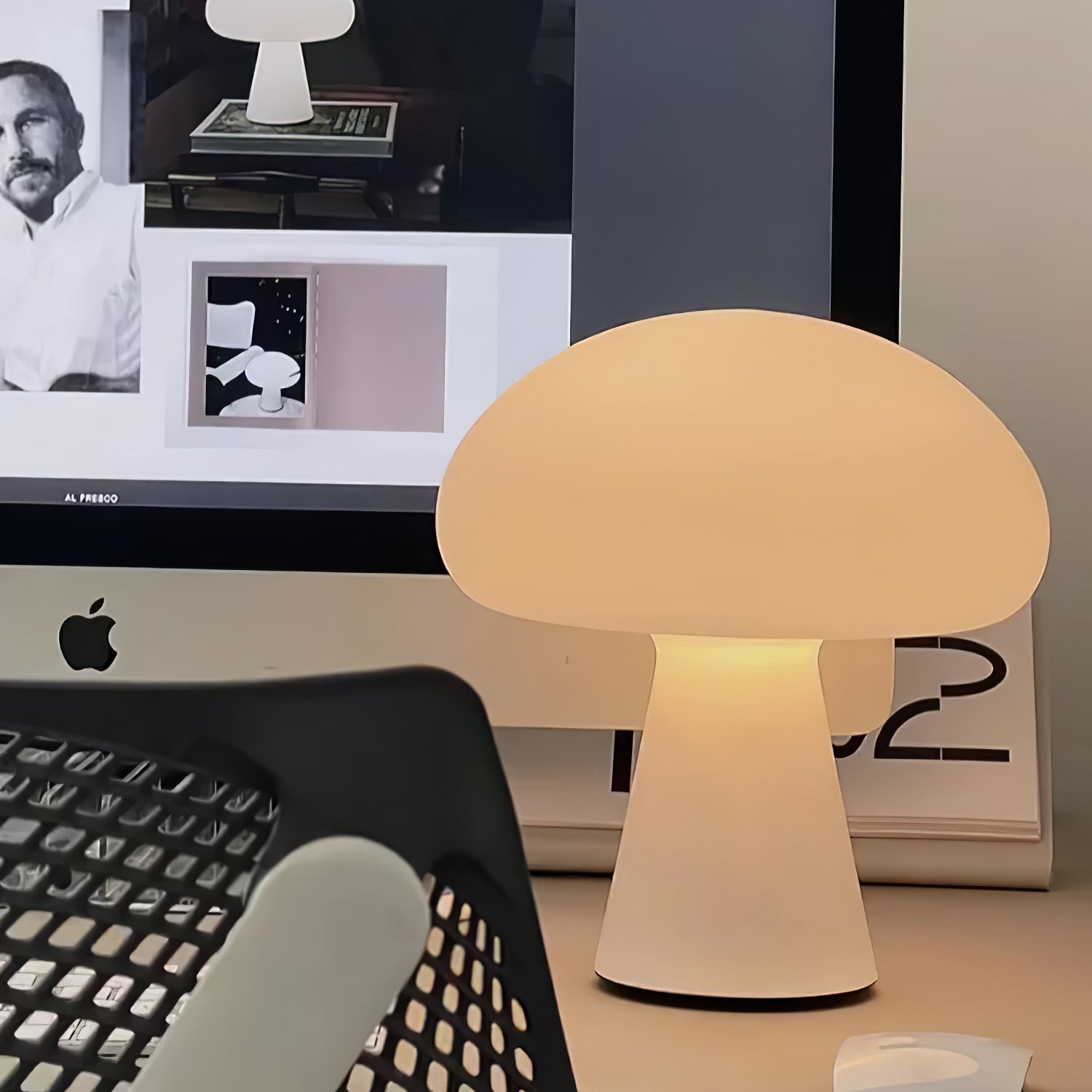 Portable Rechargeable Table Lamp | Metal & Glass | White