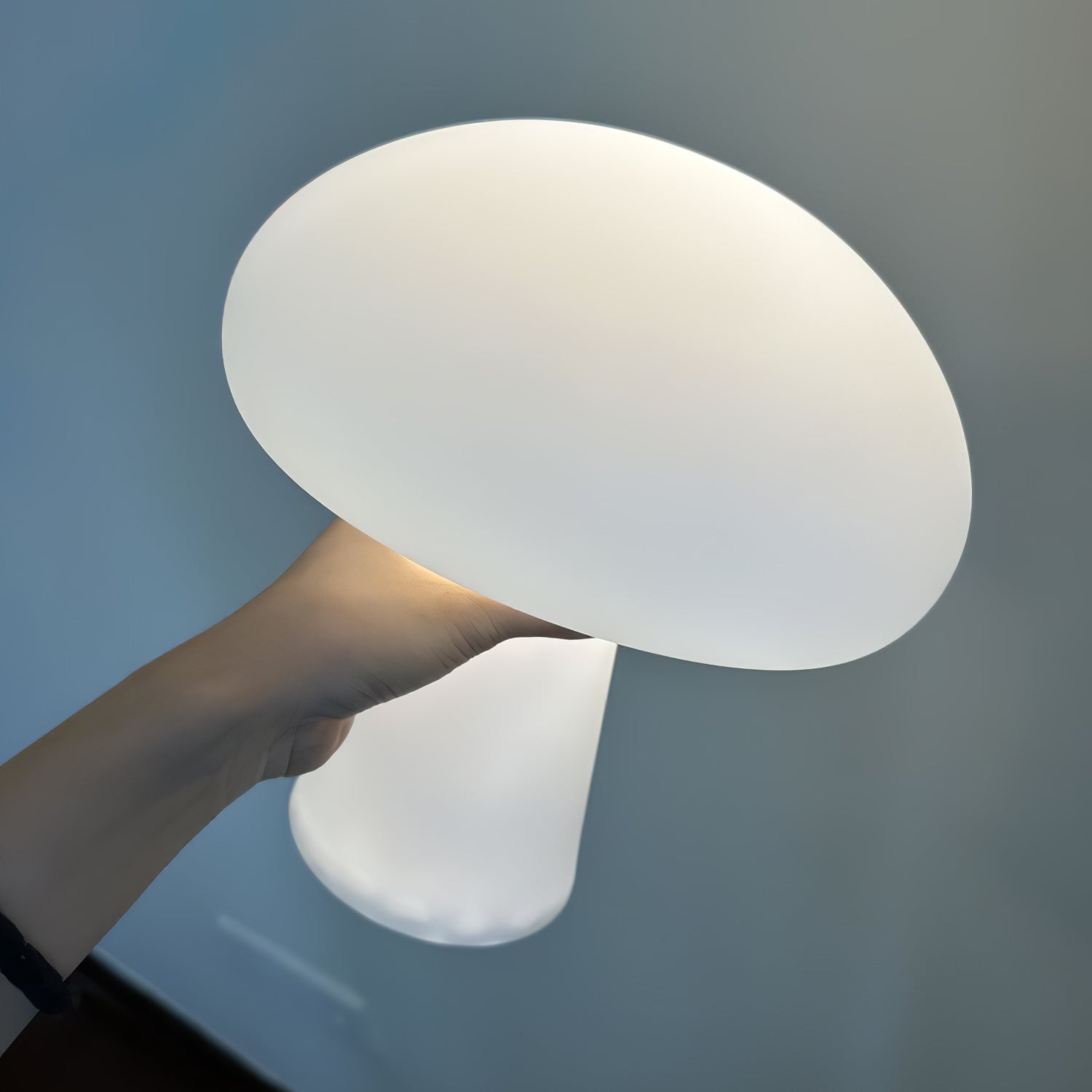Portable Rechargeable Table Lamp | Metal & Glass | White