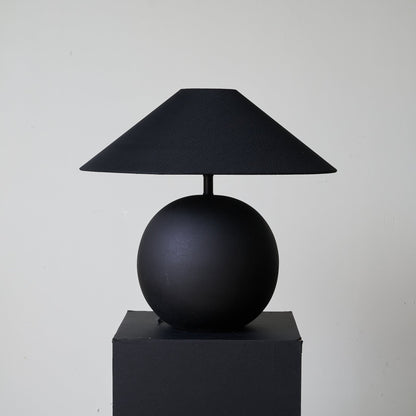 Obsidian Sphere Table Lamp | Matte Black Ceramic | 50cm Diameter