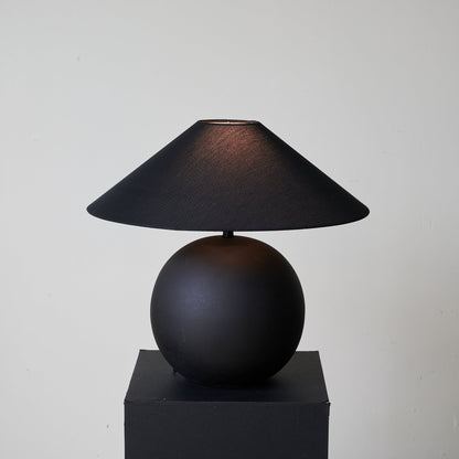 Obsidian Sphere Table Lamp | Matte Black Ceramic | 50cm Diameter