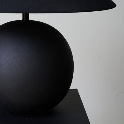 Obsidian Sphere Table Lamp | Matte Black Ceramic | 50cm Diameter