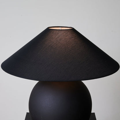 Obsidian Sphere Table Lamp | Matte Black Ceramic | 50cm Diameter