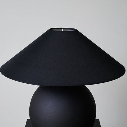 Obsidian Sphere Table Lamp | Matte Black Ceramic | 50cm Diameter