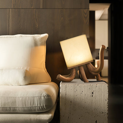 Octavia Table Lamp | Hand-Carved Wood & Alabaster | 39cm or 55cm