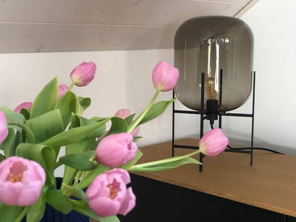 Oda Table Lamp | Hand-Blown Glass | Available in Clear, Grey, Amber, Light Blue