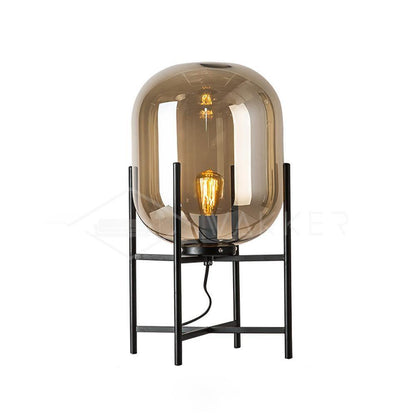 Oda Table Lamp | Hand-Blown Glass | Available in Clear, Grey, Amber, Light Blue