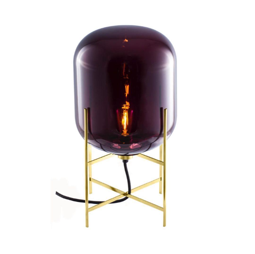 Oda Table Lamp | Hand-Blown Glass | Available in Clear, Grey, Amber, Light Blue