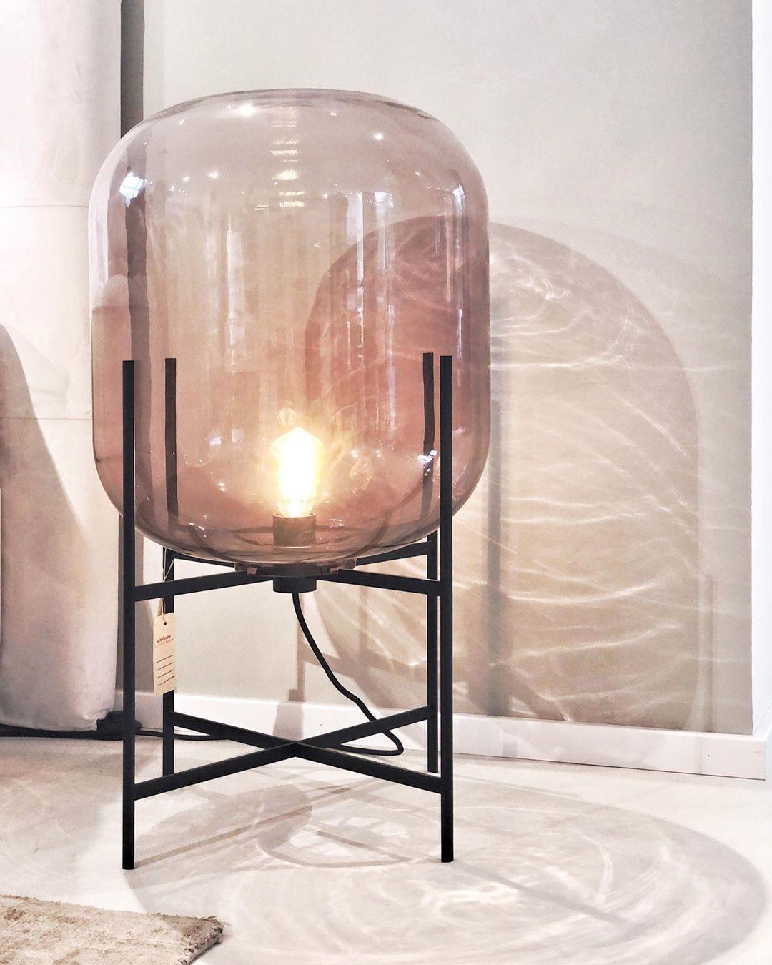 Oda Table Lamp | Hand-Blown Glass | Available in Clear, Grey, Amber, Light Blue