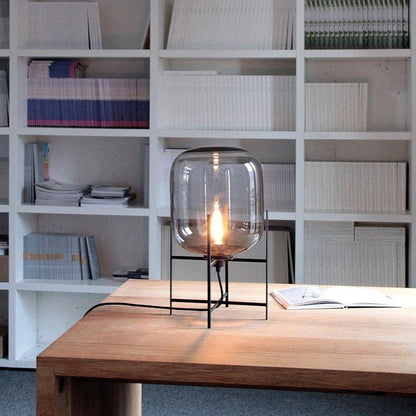 Oda Table Lamp | Hand-Blown Glass | Available in Clear, Grey, Amber, Light Blue