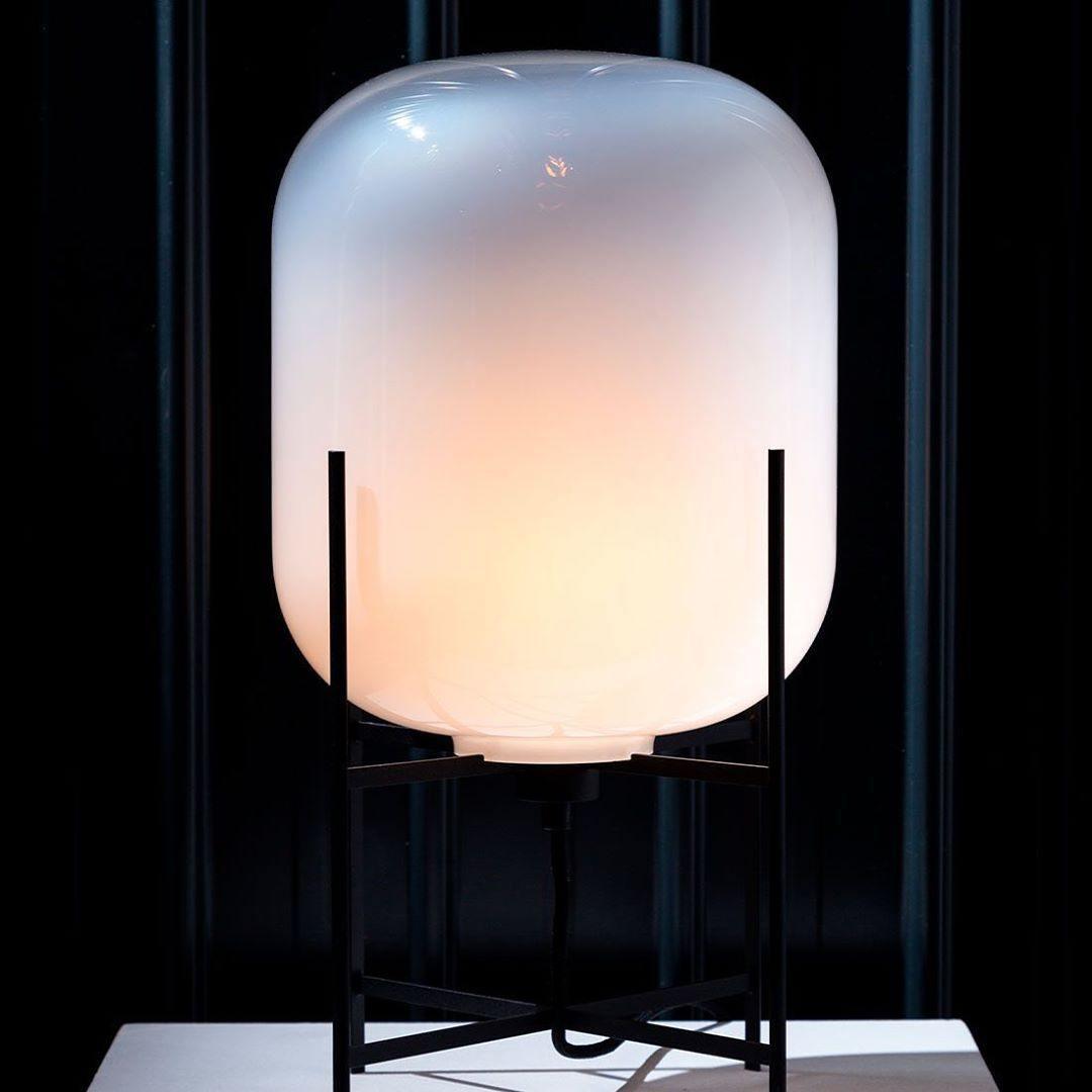 Oda Table Lamp | Hand-Blown Glass | Available in Clear, Grey, Amber, Light Blue