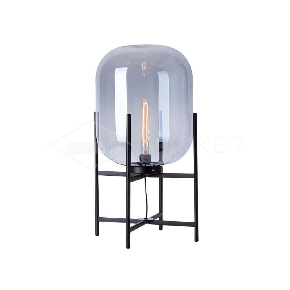 Oda Table Lamp | Hand-Blown Glass | Available in Clear, Grey, Amber, Light Blue