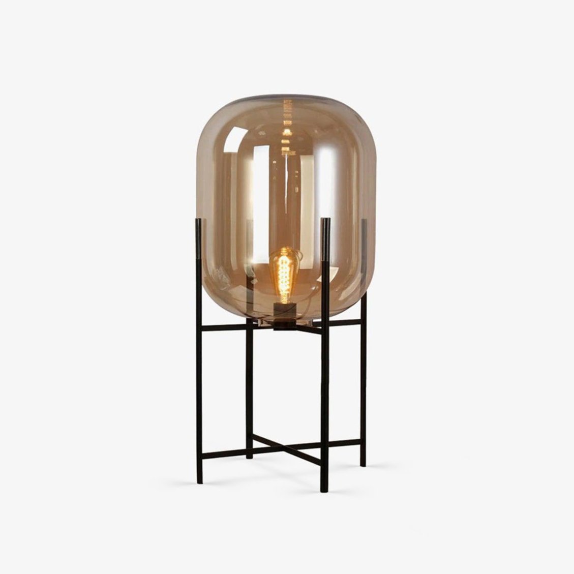 Oda Table Lamp | Hand-Blown Glass | Available in Clear, Grey, Amber, Light Blue