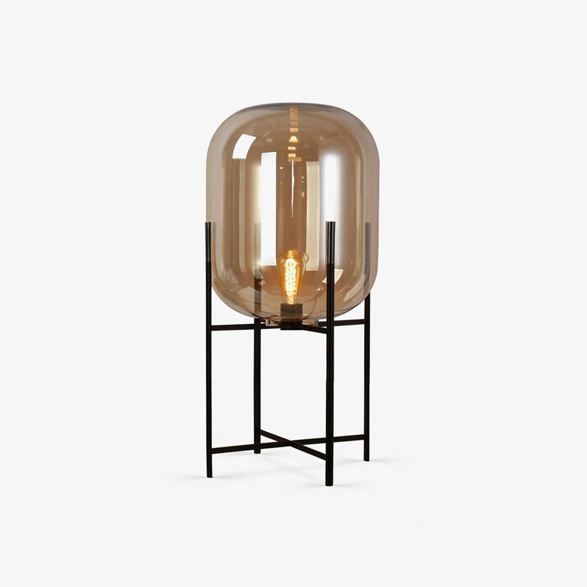 Oda Table Lamp | Hand-Blown Glass | Available in Clear, Grey, Amber, Light Blue