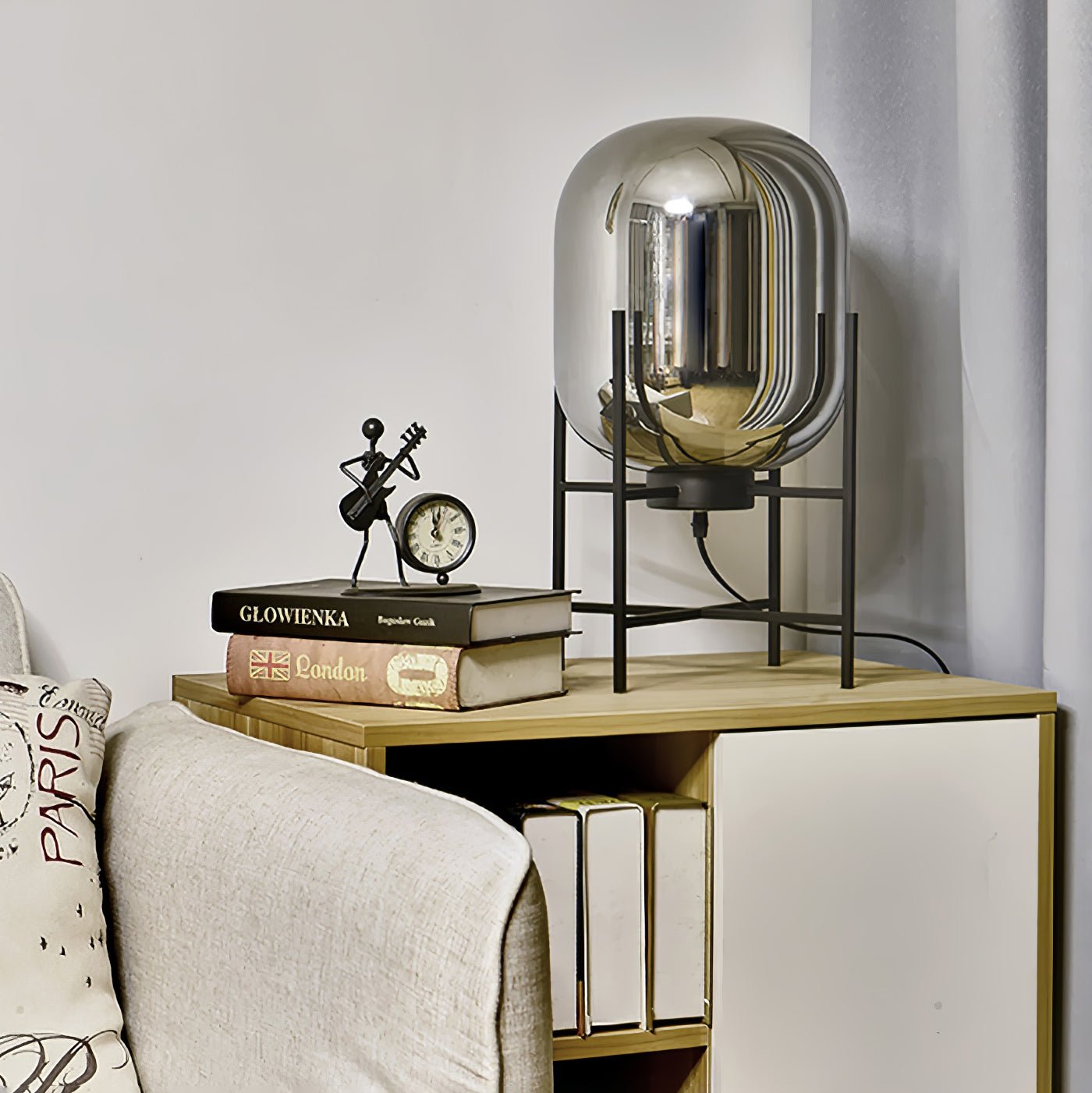 Oda Table Lamp | Hand-Blown Glass | Available in Clear, Grey, Amber, Light Blue