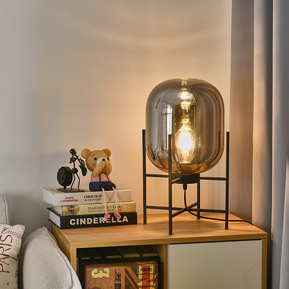Oda Table Lamp | Hand-Blown Glass | Available in Clear, Grey, Amber, Light Blue