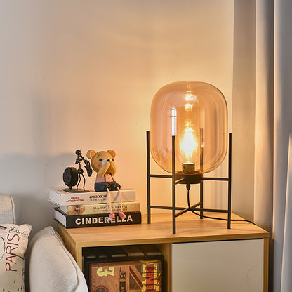 Oda Table Lamp | Hand-Blown Glass | Available in Clear, Grey, Amber, Light Blue