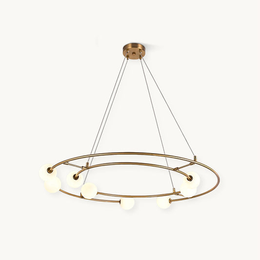 Oddments Chandelier | Iron & Glass | 8 Lights, Brown & White
