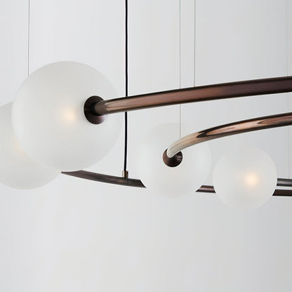 Oddments Chandelier | Iron & Glass | 8 Lights, Brown & White