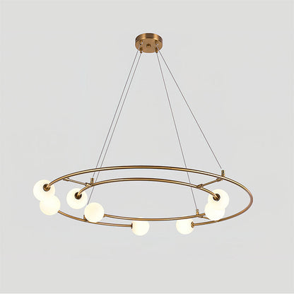 Oddments Chandelier | Iron & Glass | 8 Lights, Brown & White
