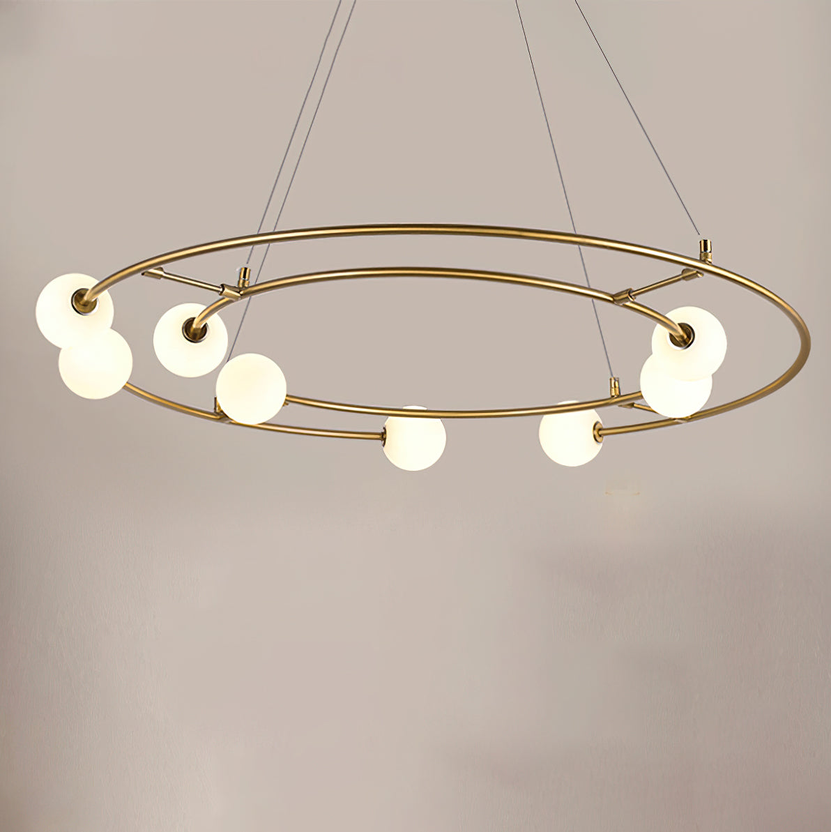 Oddments Chandelier | Iron & Glass | 8 Lights, Brown & White