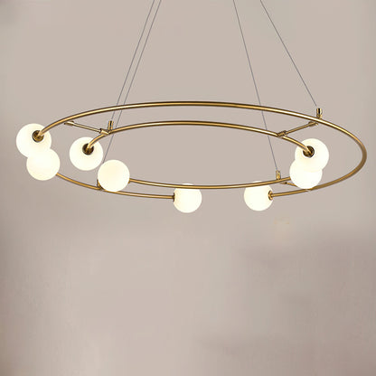 Oddments Chandelier | Iron & Glass | 8 Lights, Brown & White