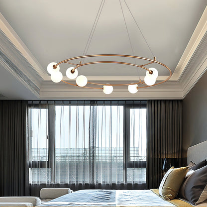 Oddments Chandelier | Iron & Glass | 8 Lights, Brown & White