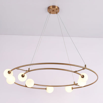 Oddments Chandelier | Iron & Glass | 8 Lights, Brown & White