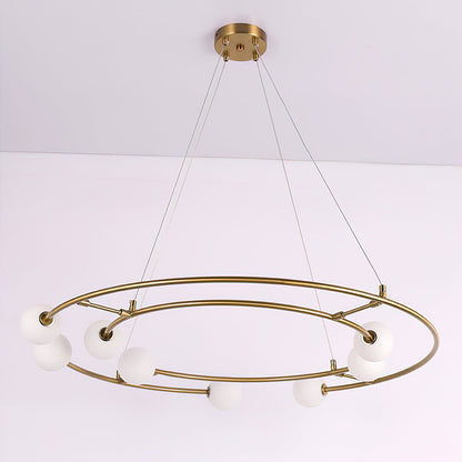 Oddments Chandelier | Iron & Glass | 8 Lights, Brown & White