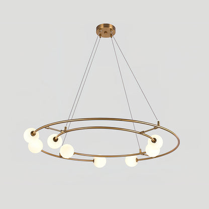 Oddments Chandelier | Iron & Glass | 8 Lights, Brown & White