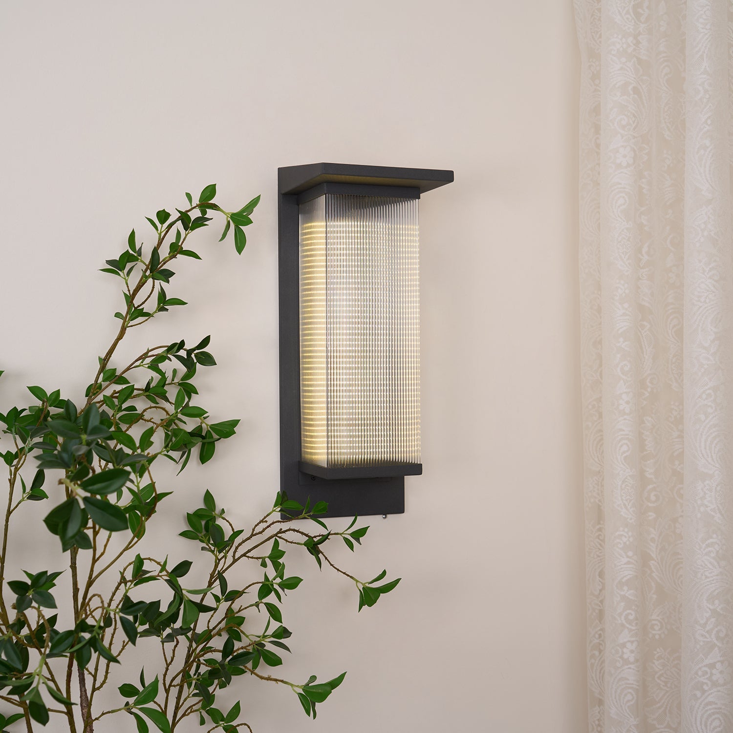 Outdoor Solar Wall Lamp | Stainless Steel & Acrylic | Set of 2