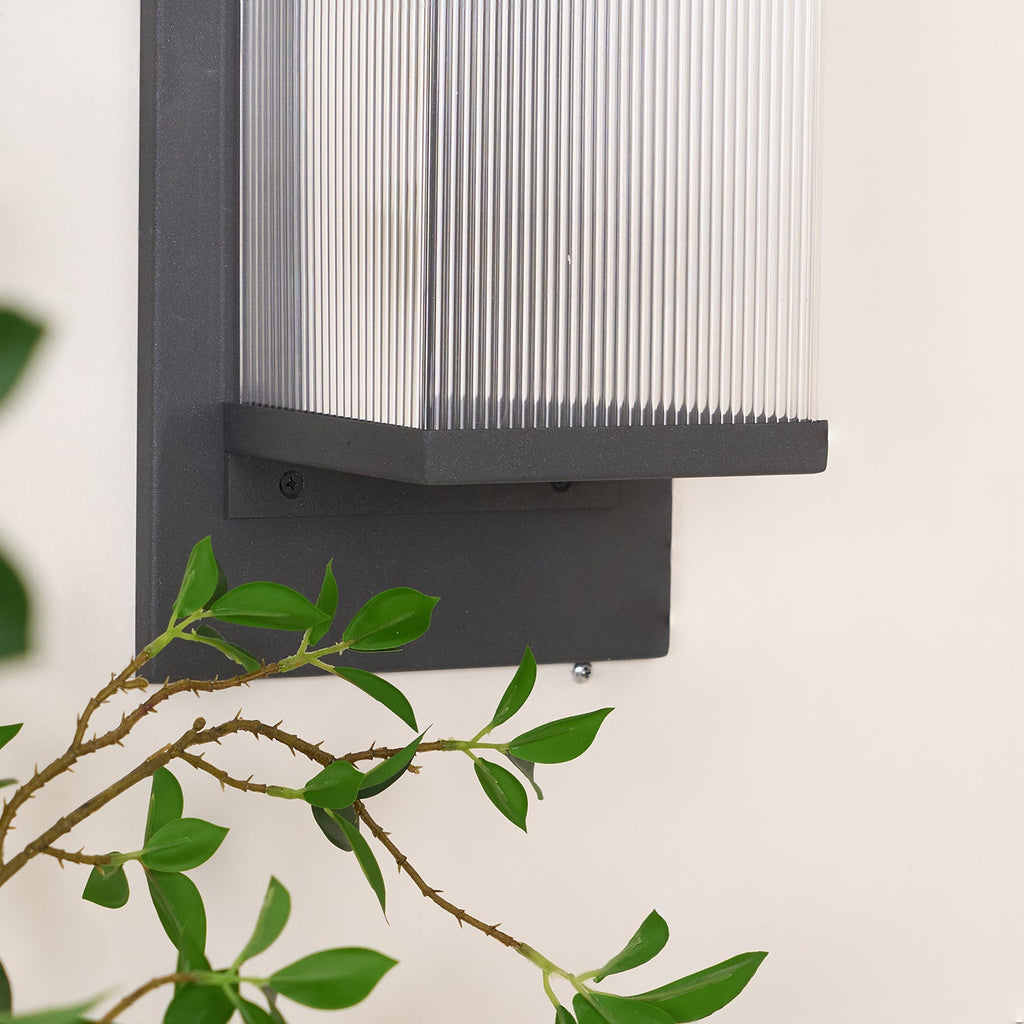 Outdoor Solar Wall Lamp | Stainless Steel & Acrylic | Set of 2