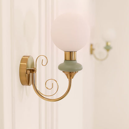 Onyx Wall Lamp | Wood & Metal | Green Gold Finish