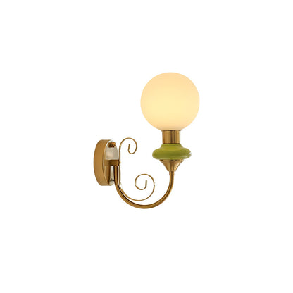 Onyx Wall Lamp | Wood & Metal | Green Gold Finish