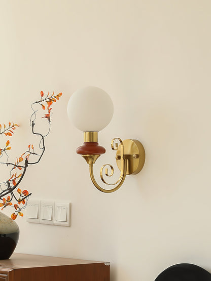 Onyx Wall Lamp | Wood & Metal | Green Gold Finish