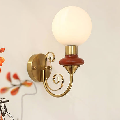 Onyx Wall Lamp | Wood & Metal | Green Gold Finish