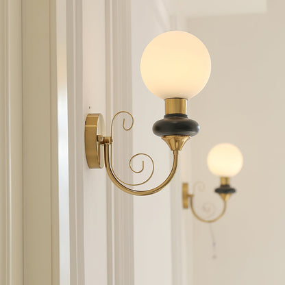 Onyx Wall Lamp | Wood & Metal | Green Gold Finish