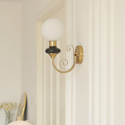 Onyx Wall Lamp | Wood & Metal | Green Gold Finish