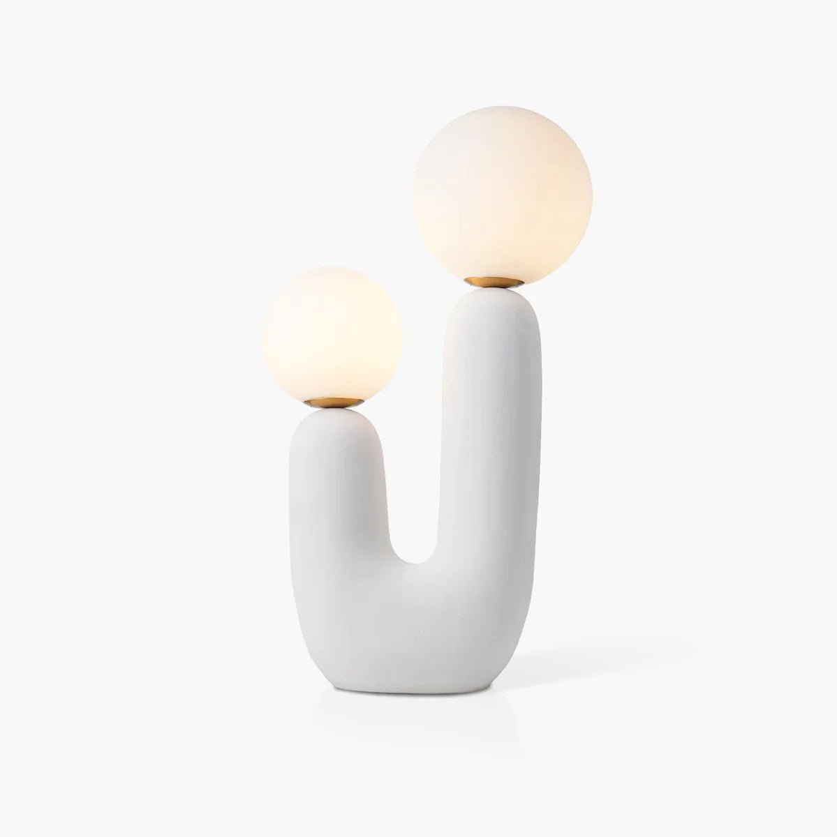 Ceramic Table Lamp | Organic Sculptural Design | White & Terra Cotta