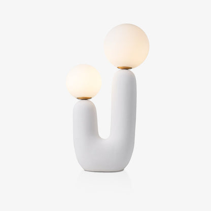 Ceramic Table Lamp | Organic Sculptural Design | White & Terra Cotta