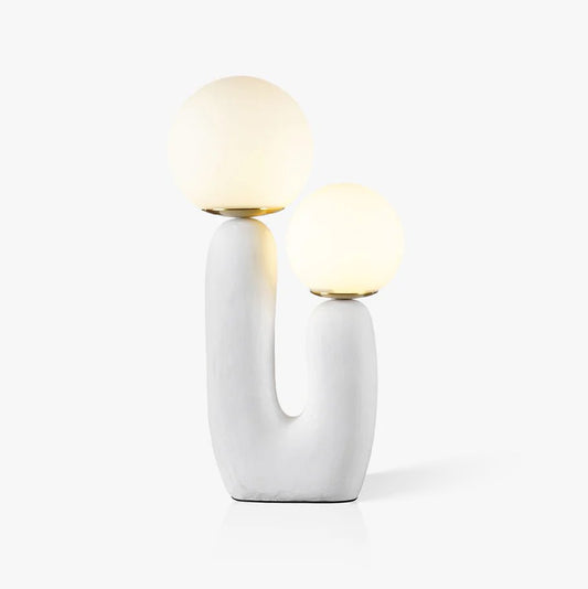 Modern Table Lamp | Resin & Metal | Pink, White, Terra Cotta