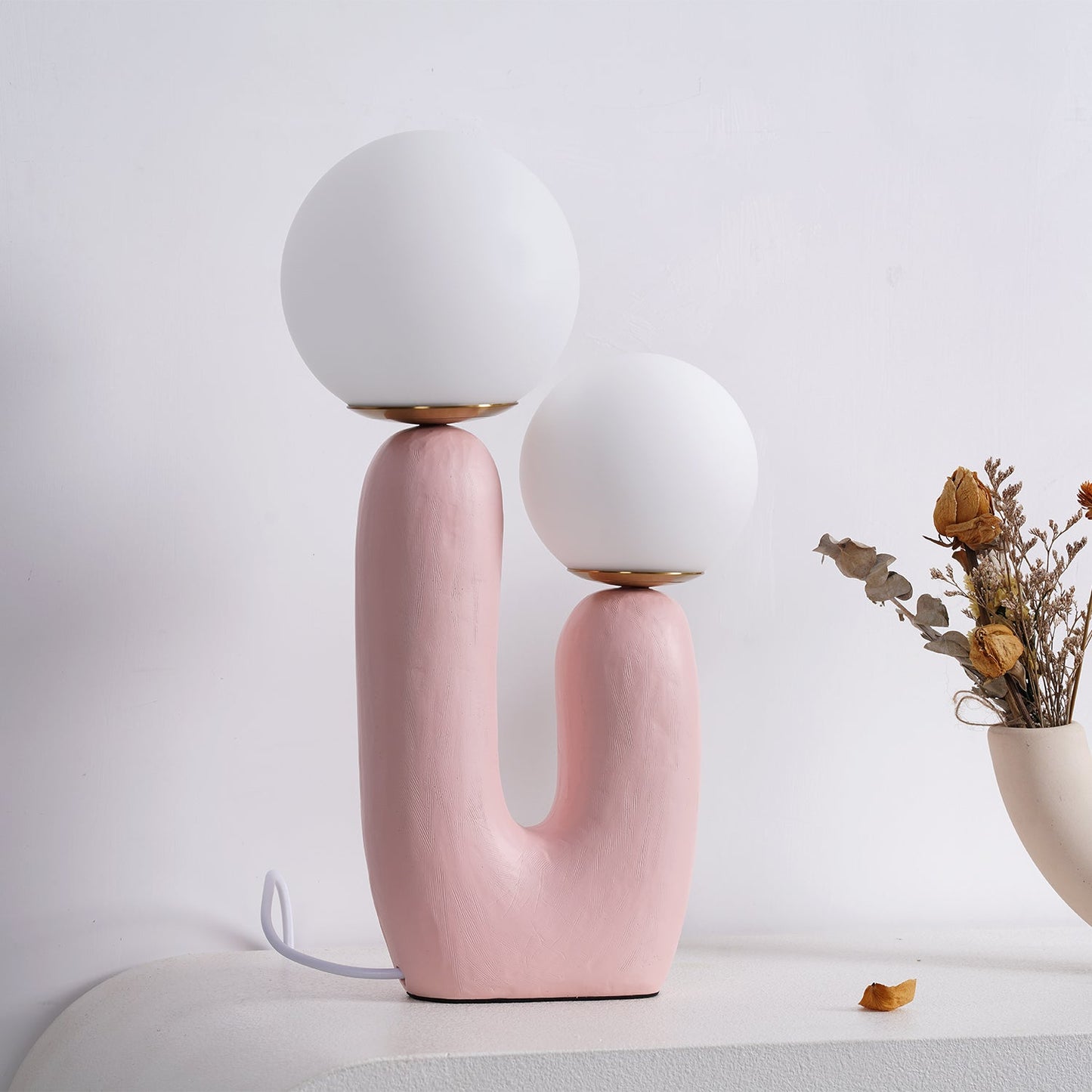 Rough Table Lamp | Resin & Metal | Green, Pink, Terra Cotta, White
