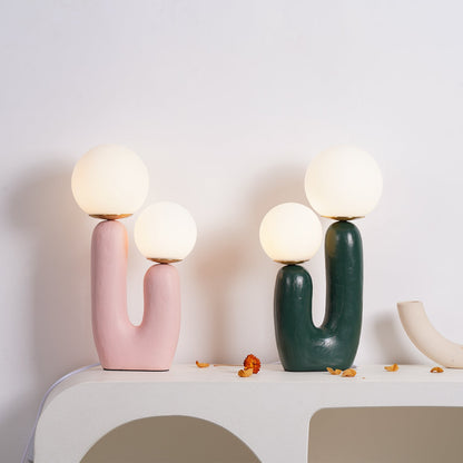 Rough Table Lamp | Resin & Metal | Green, Pink, Terra Cotta, White