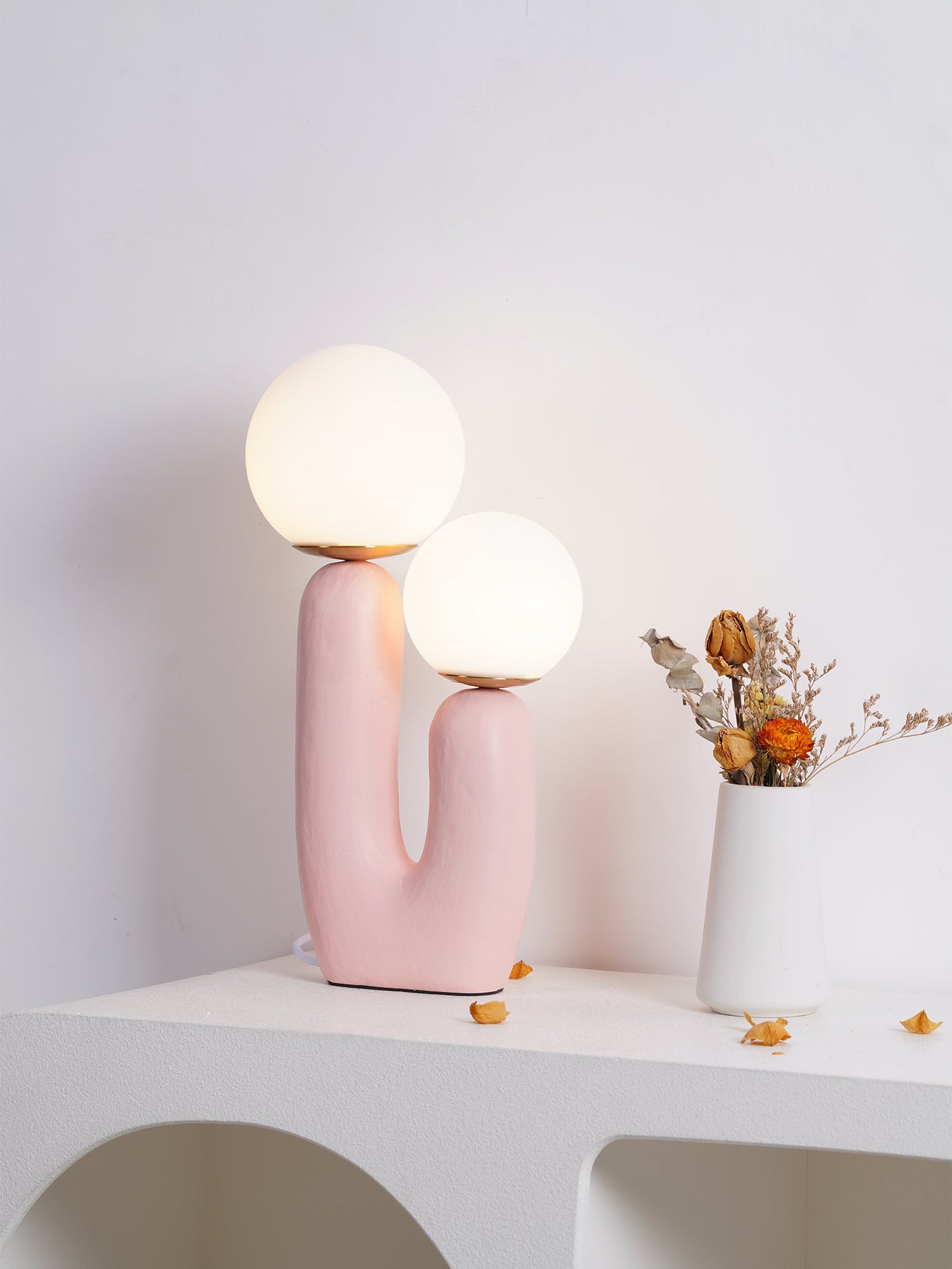 Rough Table Lamp | Resin & Metal | Green, Pink, Terra Cotta, White