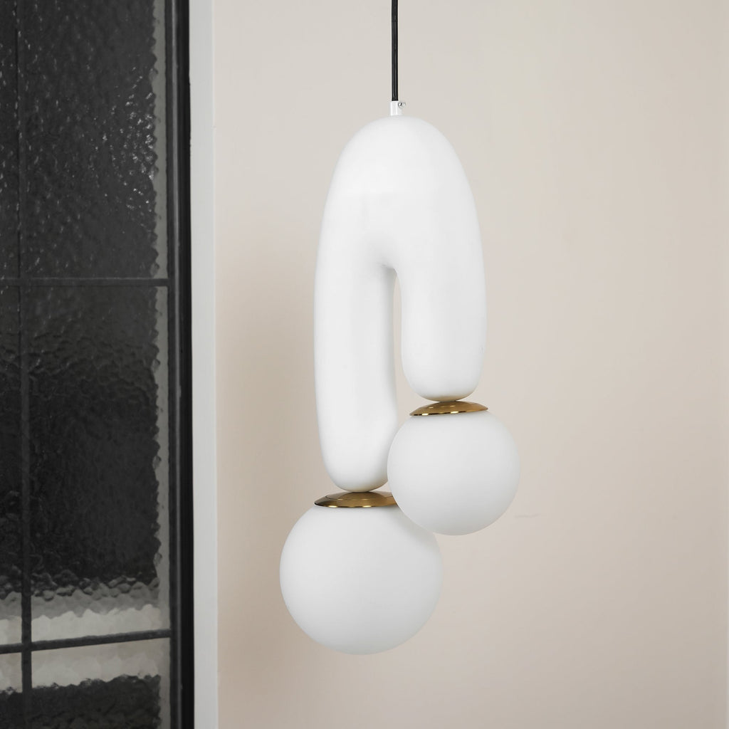 Oo Smooth Pendant Light | Opaline Glass Shades | White, Green, Pink, Skin, Terra Cotta