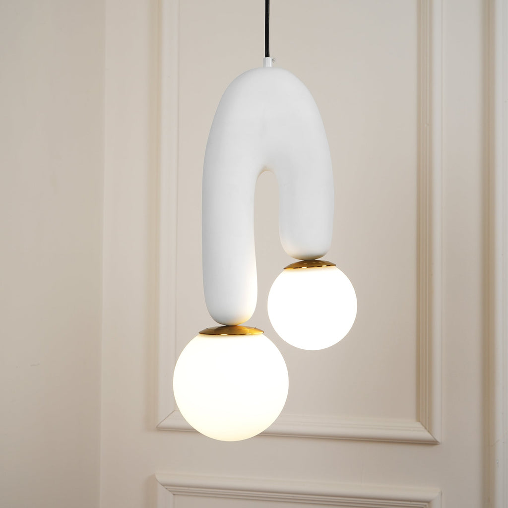 Oo Smooth Pendant Light | Opaline Glass Shades | White, Green, Pink, Skin, Terra Cotta