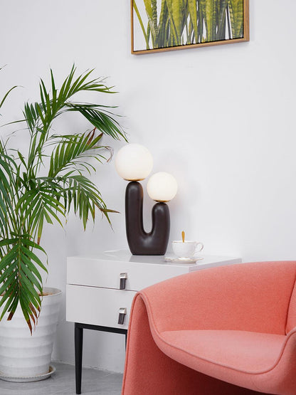 Modern Table Lamp | Resin & Metal | Pink, White, Terra Cotta