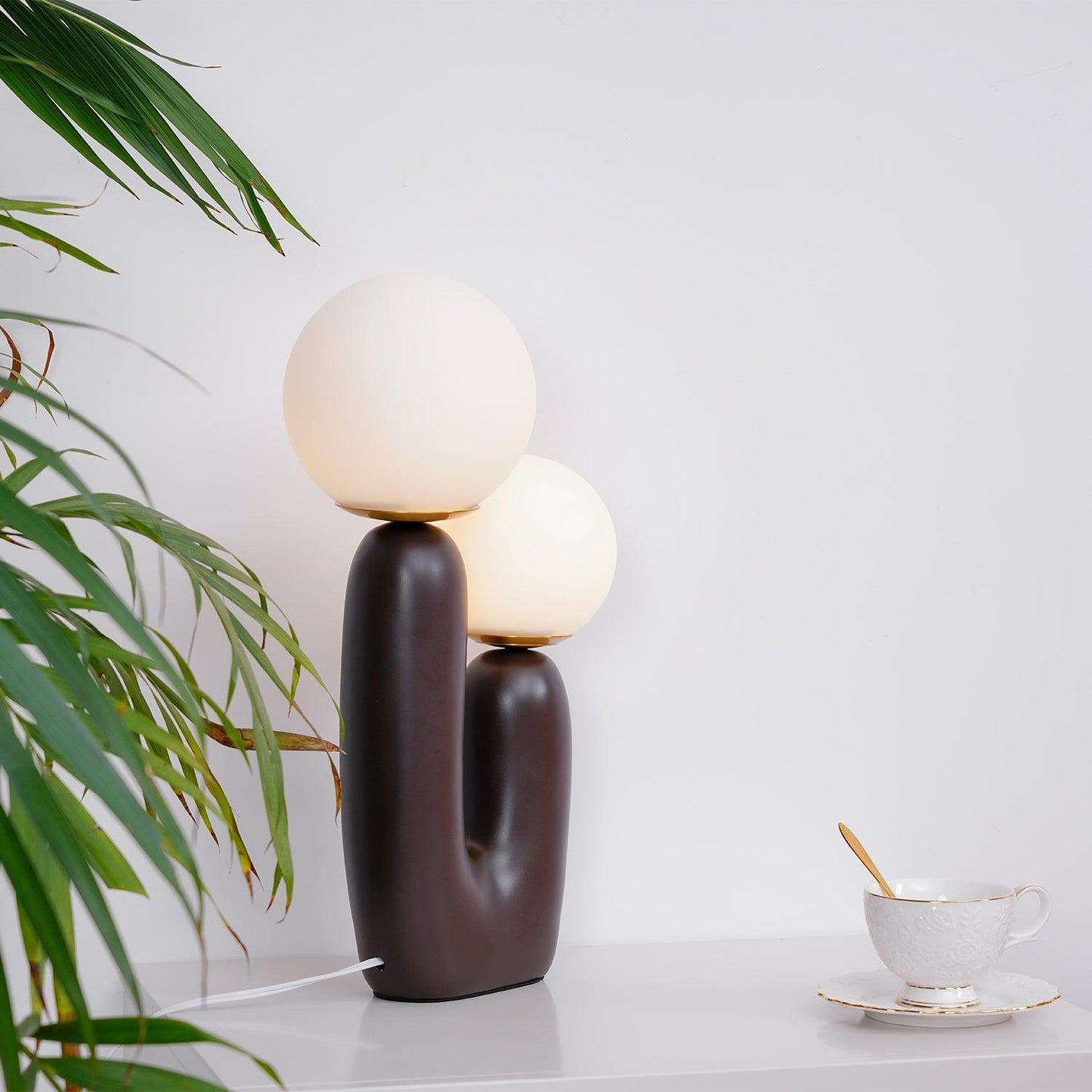 Modern Table Lamp | Resin & Metal | Pink, White, Terra Cotta
